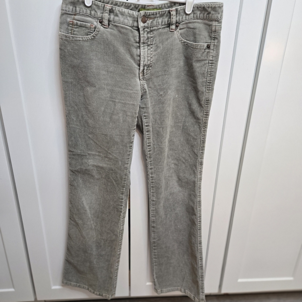 Sigrid Olsen Gray Green Boot Cut Flair Pants Boho Y2k 90s Vibe